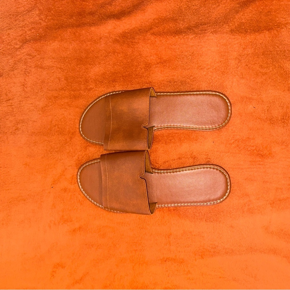 Brown Slide Sandals